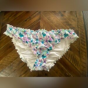 Floral Ruffle Bikini Bottoms - Multicolor